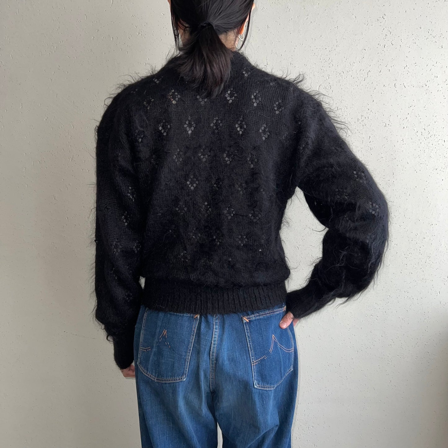 80s Mohair Knit Cardigan Made in Scotland