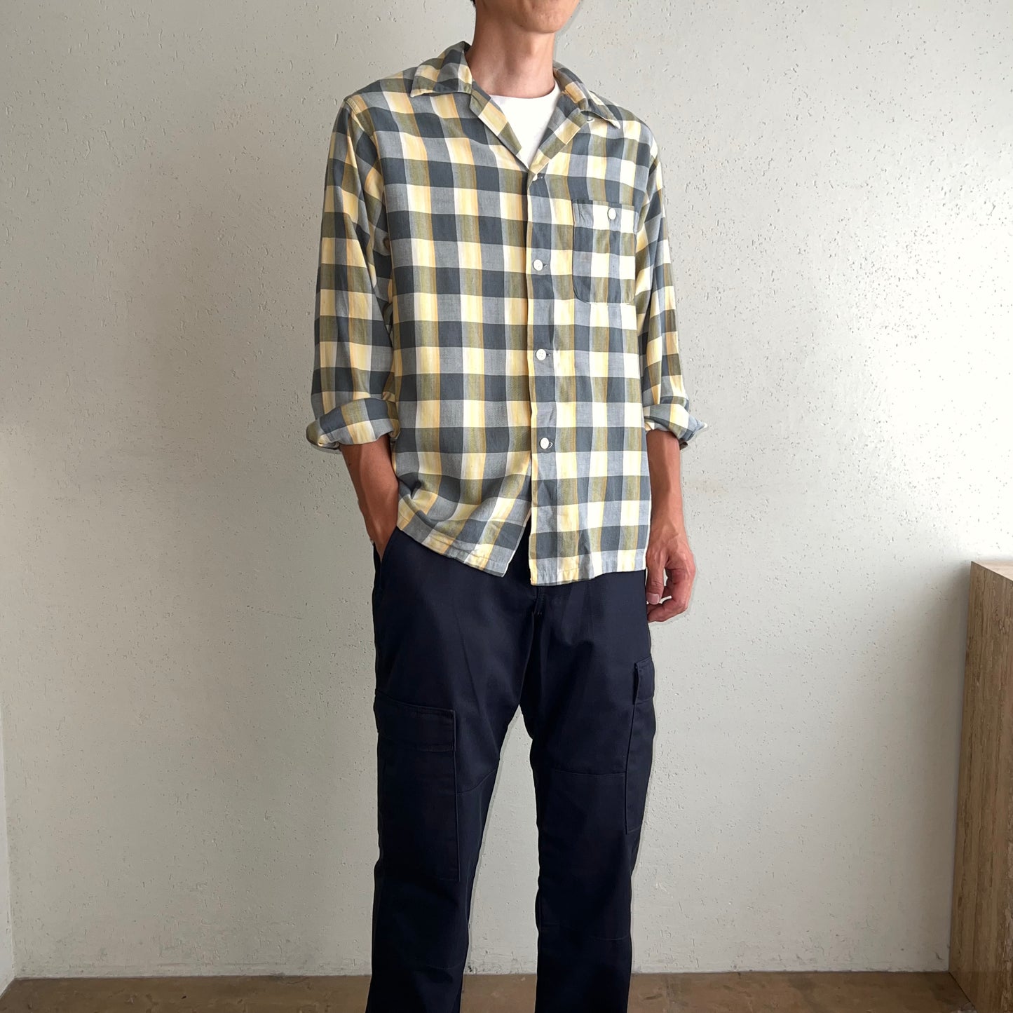 60s "VAN HEUSEN" Plaid Box Shirt