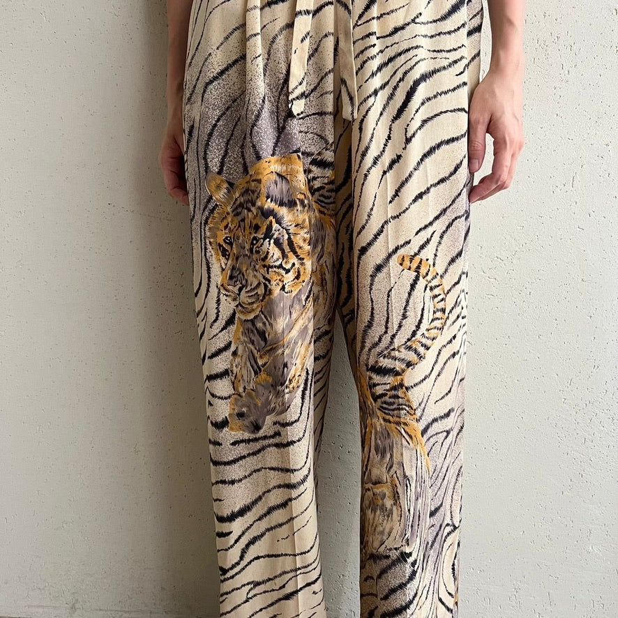 90s Printed Silk Pants