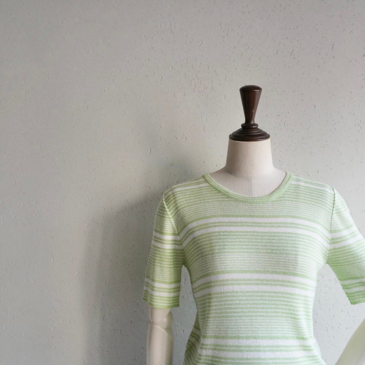 70s Green Striped Top