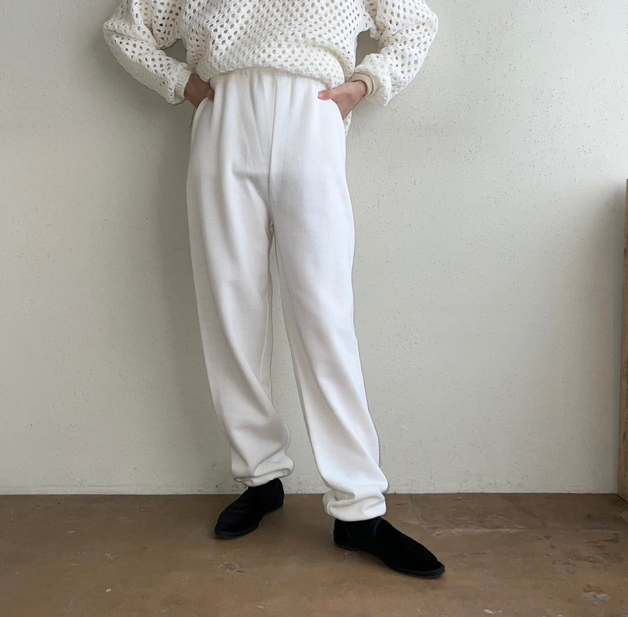 80s White Sweater Pants Made in USA