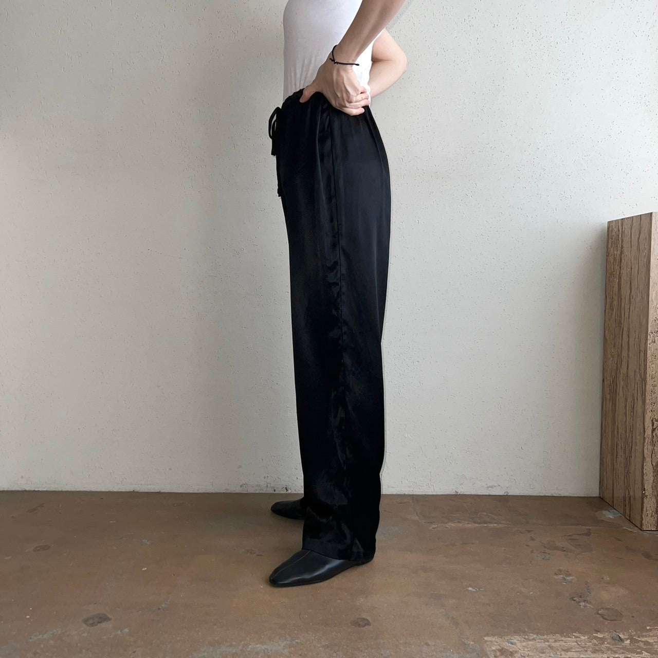 90s Black Satin Pants Made in USA