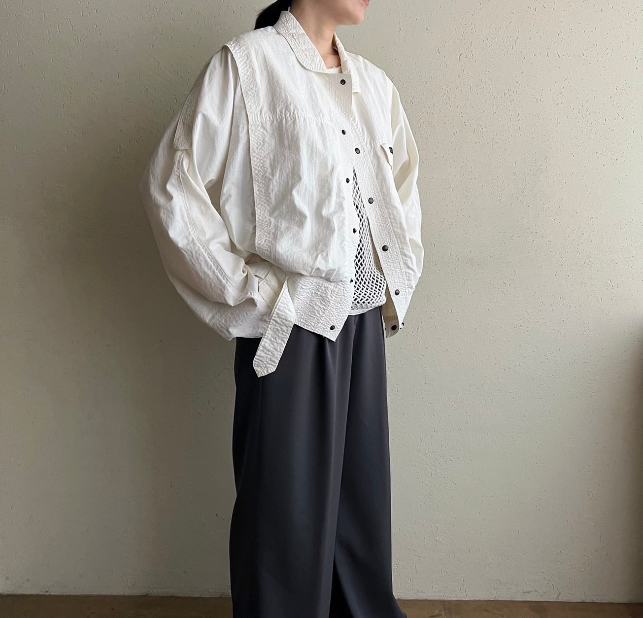 80s White Design Light Jacket