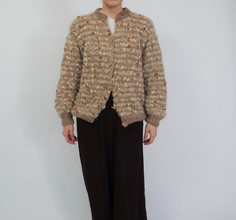 80s Mix Knit Cardigan Made in Italy
