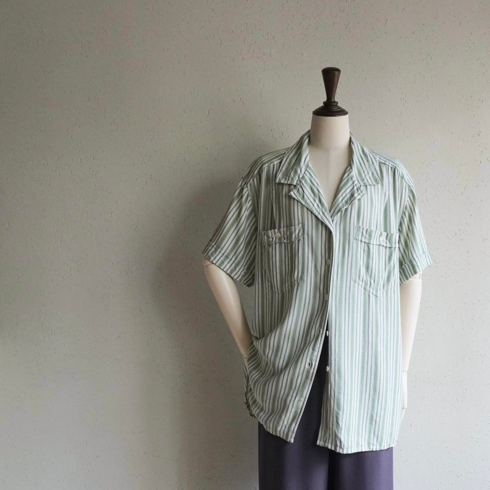 90s Striped Rayon Shirt