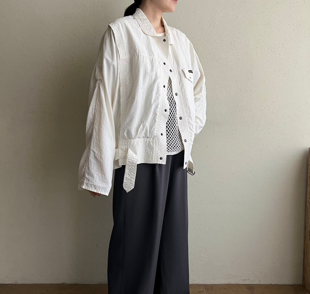 80s White Design Light Jacket