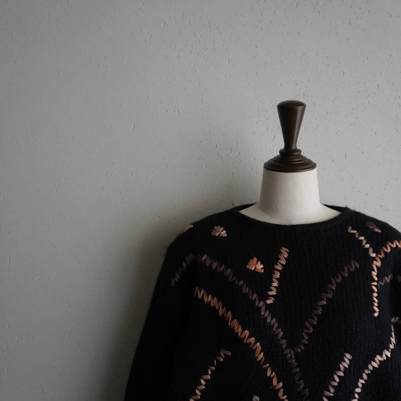 80s EURO Ribbon Design Mohair Knit