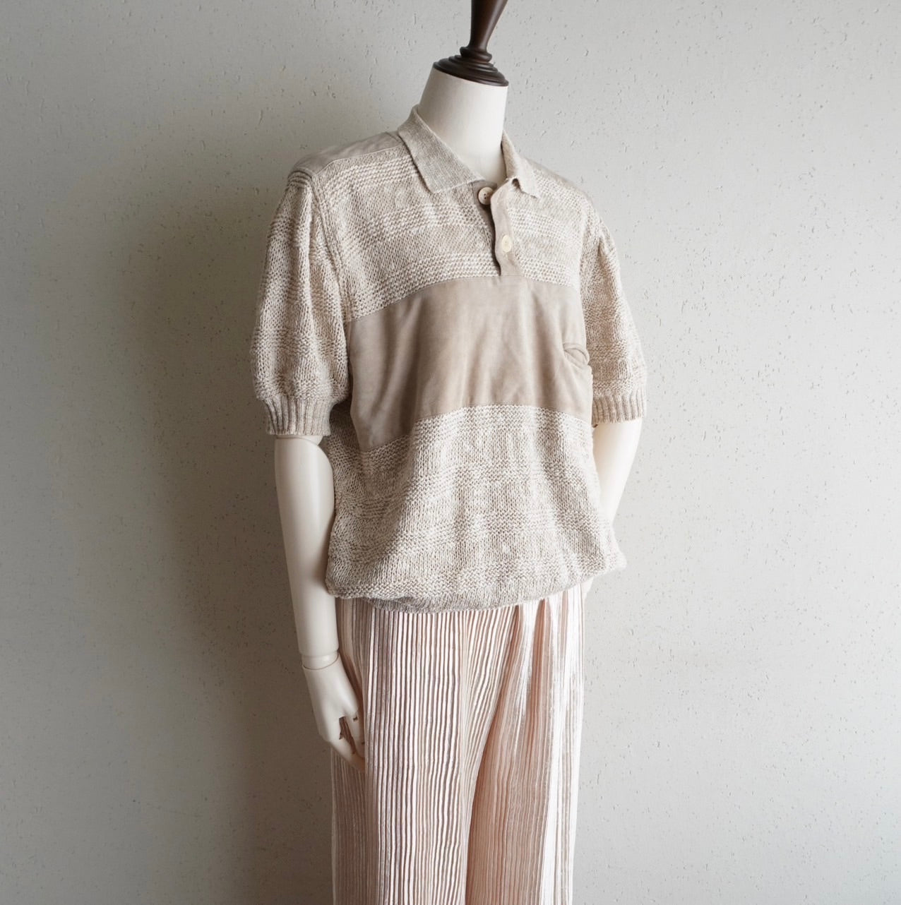 80s EURO Linen Cotton Knit Top