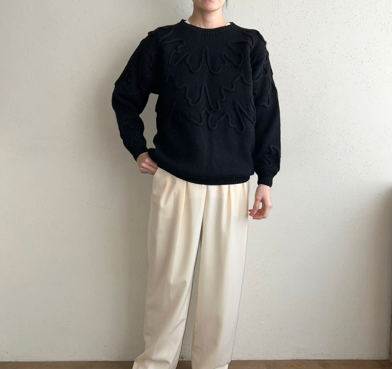 90s Black Design Knit