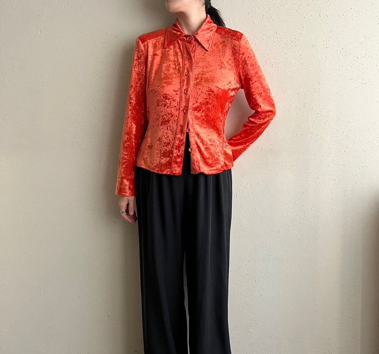 90s Velor Shirt Made in Italy