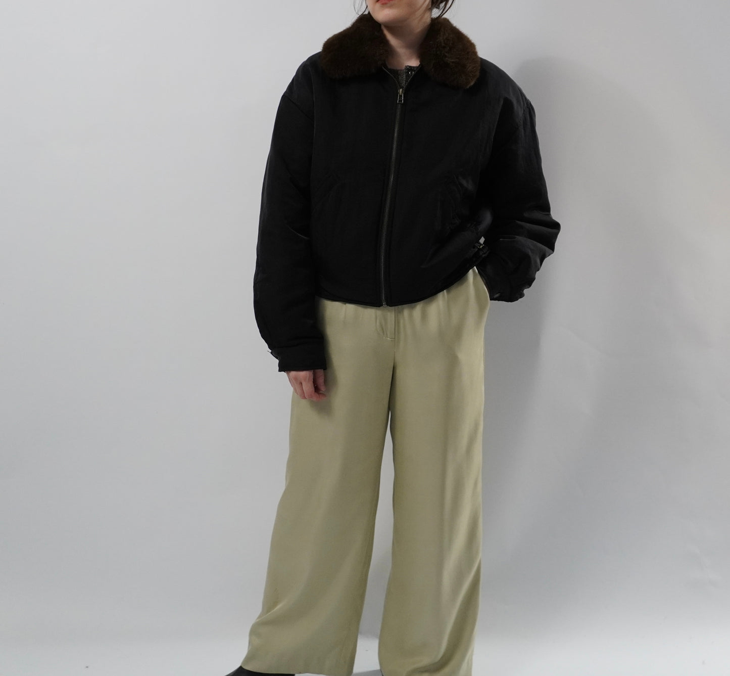90s Black Nylon Jacket
