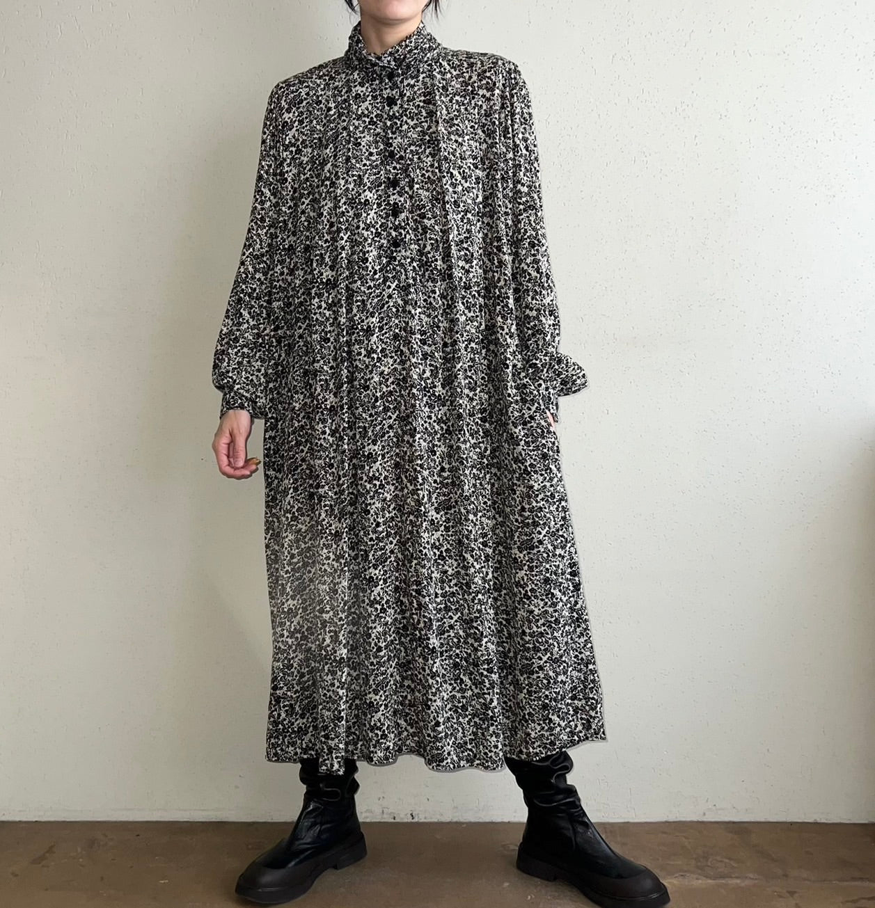 80s Printed Rayon Dress