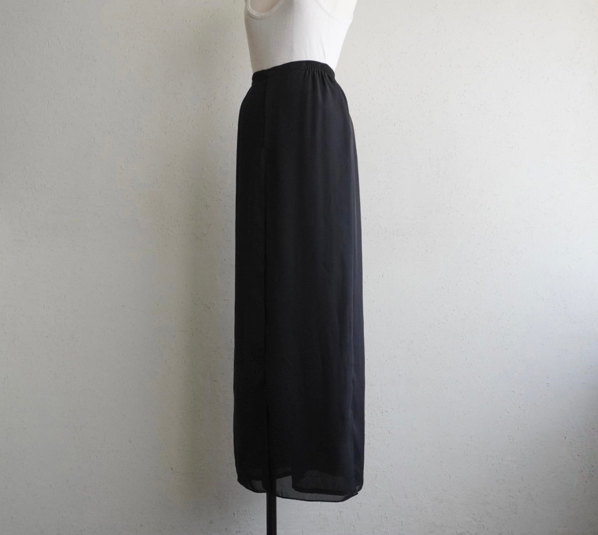 90s Black Slit Design Pants