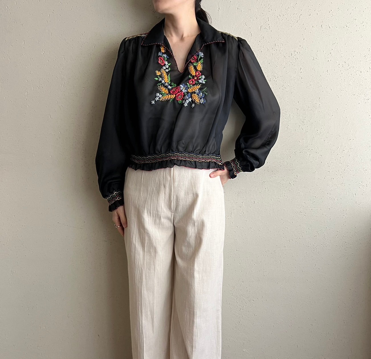 70s Embroidery Top