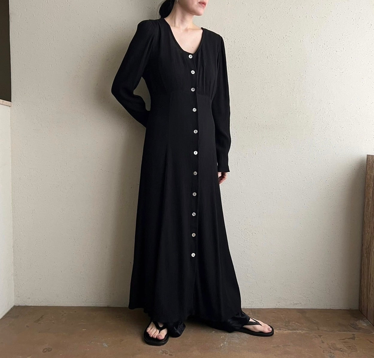 90s Black Maxi Dress Made in USA