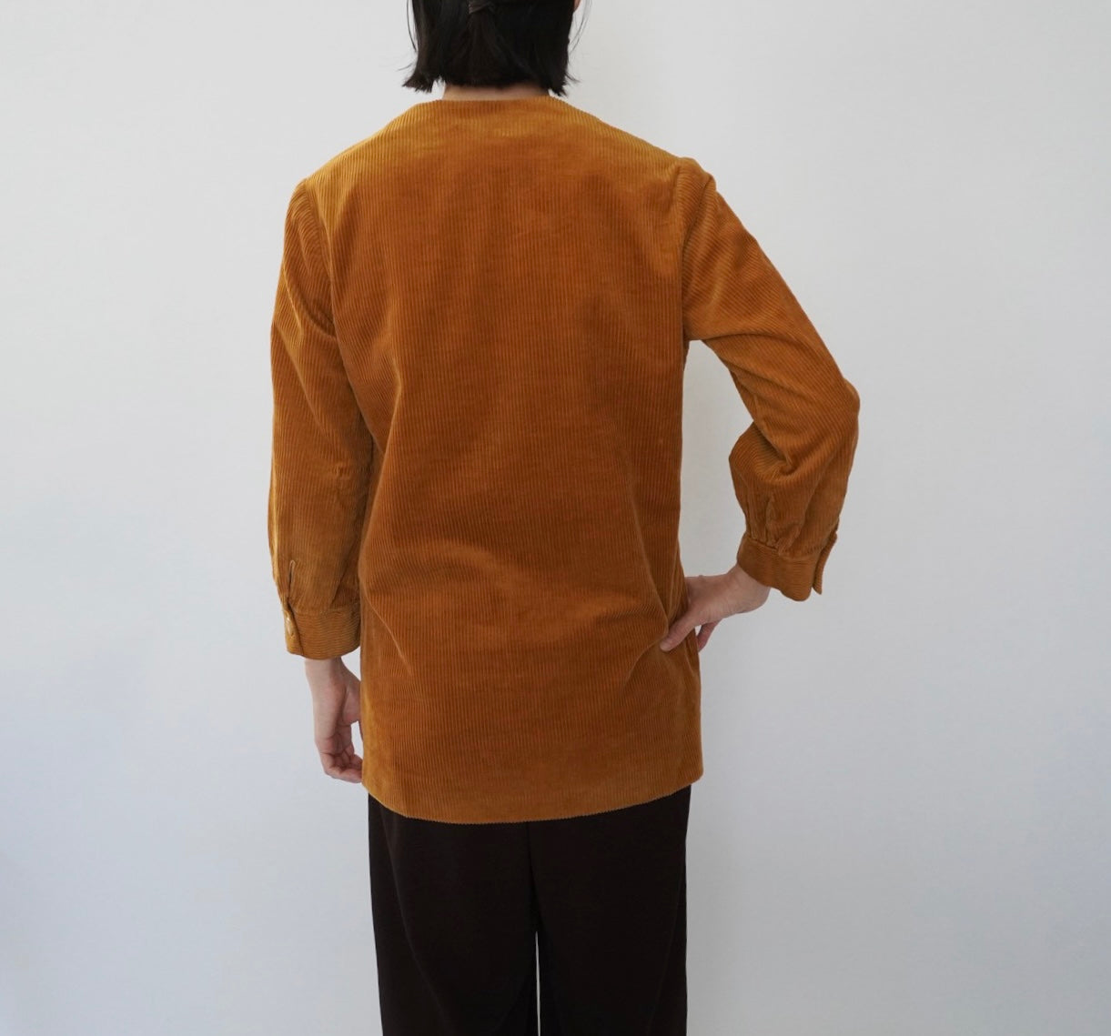 60s Lace Up Corduroy Top