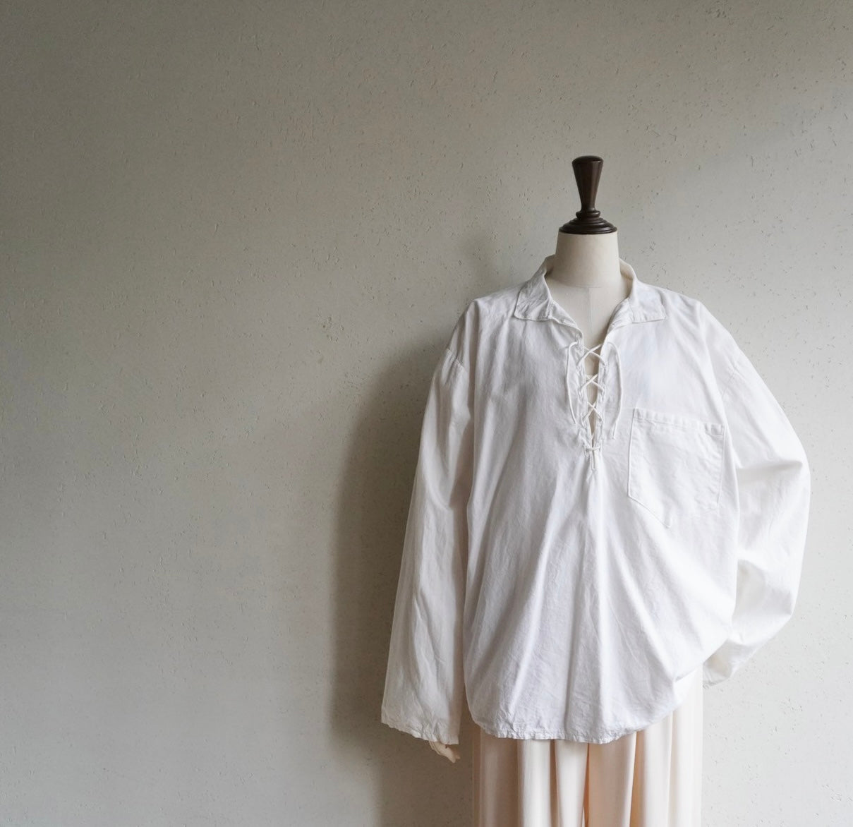 80s Lace up Shirt Made in Greece