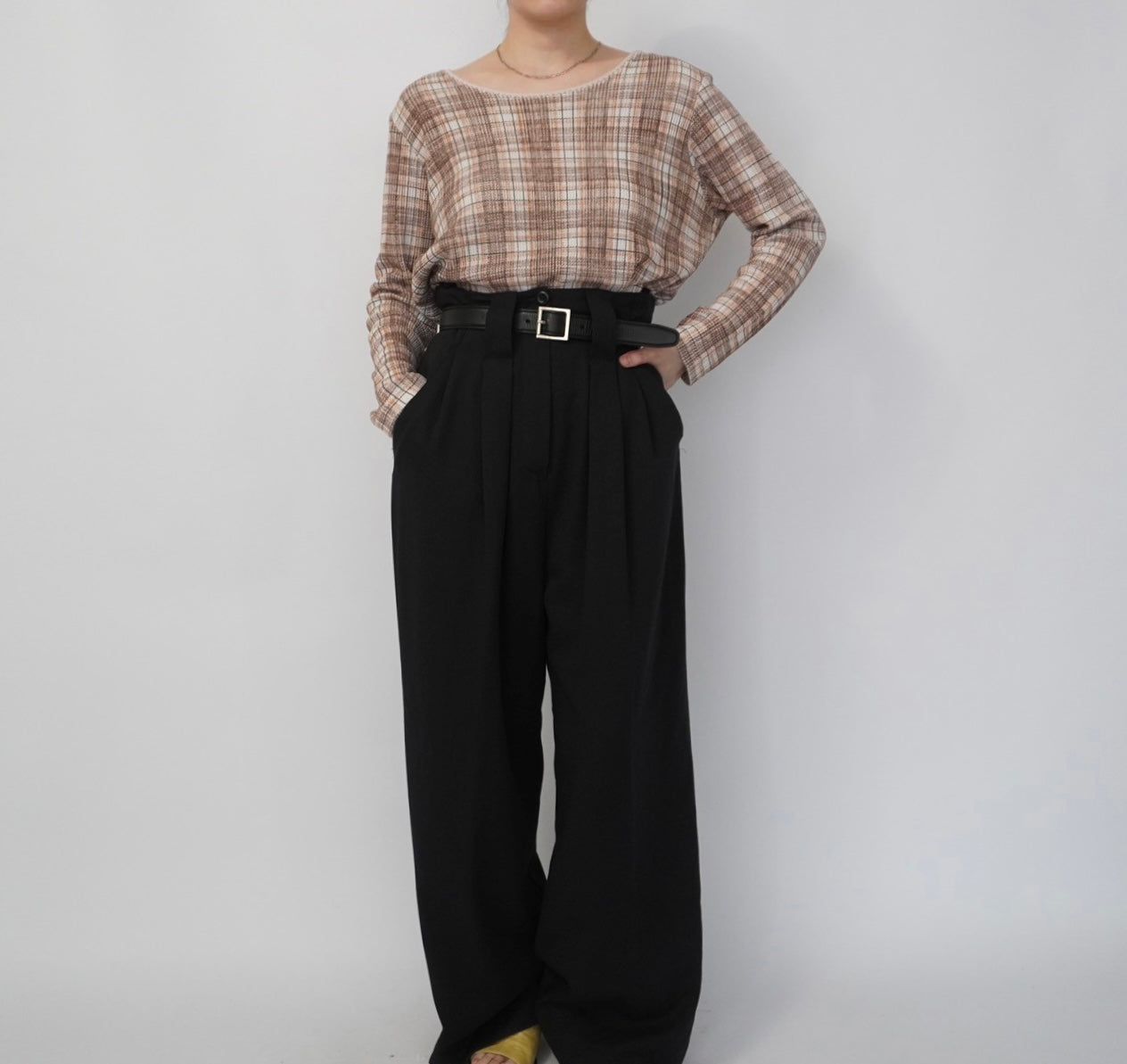 90s Plaid Top Made in USA
