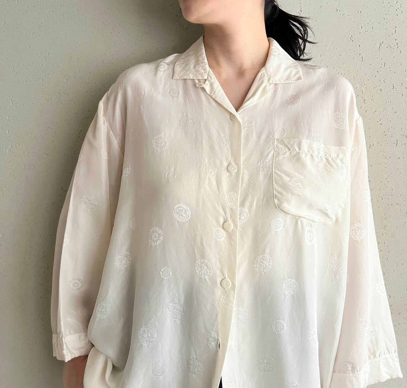 90s Silk Long Shirt