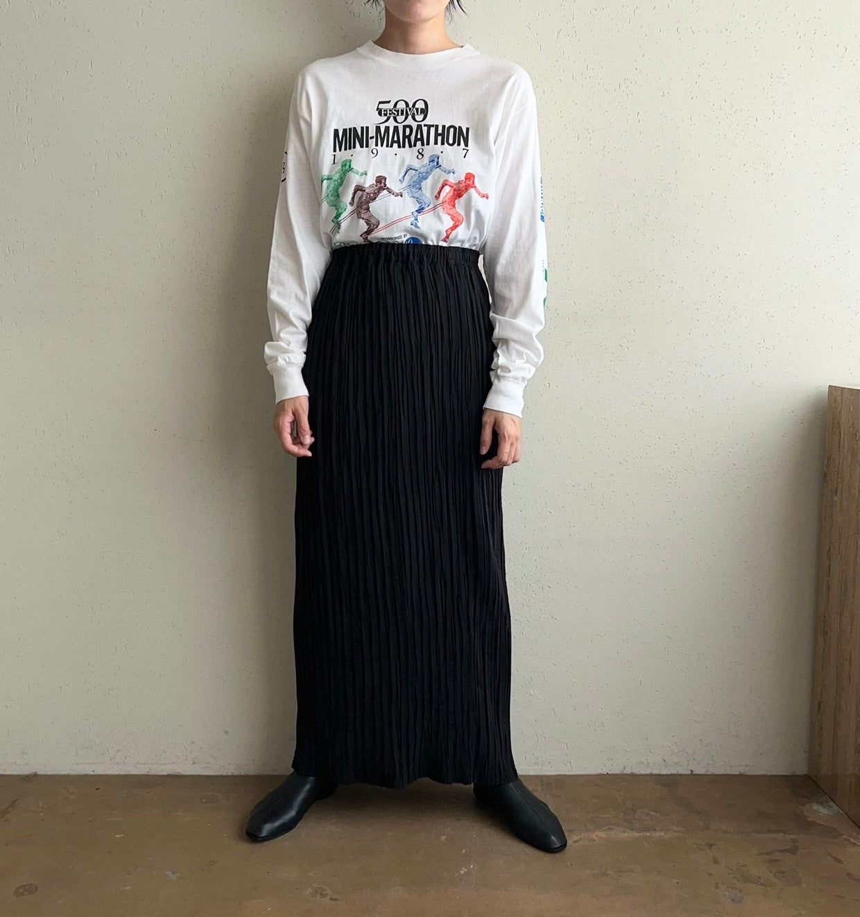 80s Printed Long Sleeves T-shirt Made in USA