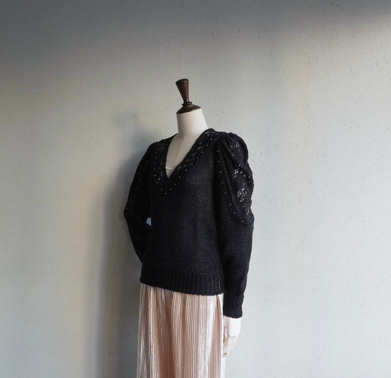 80s Black Design Knit