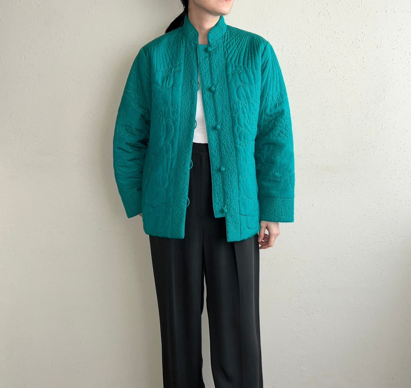 70s Silk Quilted Design Jacket