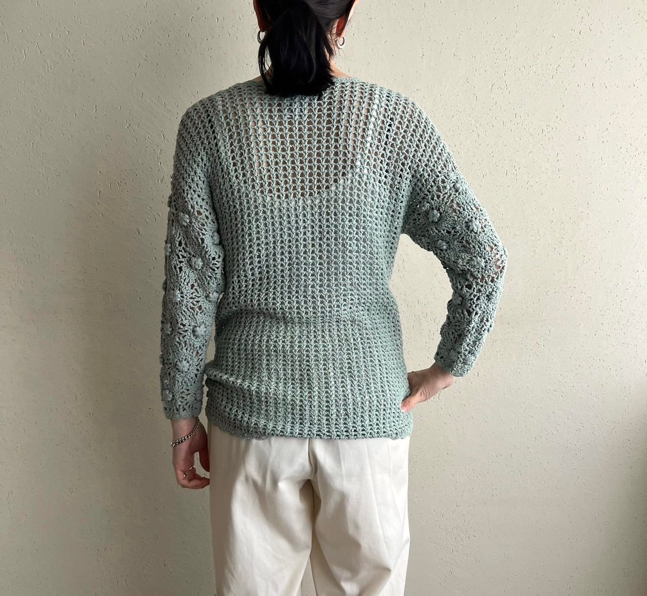 90s Silk Crochet Top
