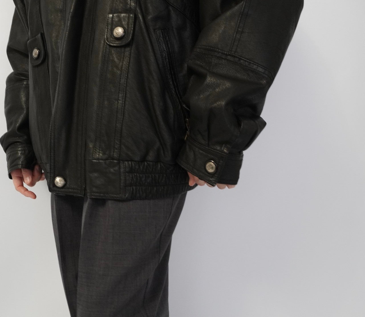 80s Black Leather Jacket