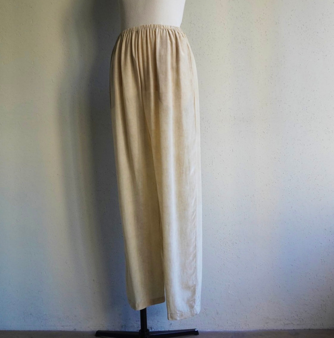 90s Light Beige Silk Pants