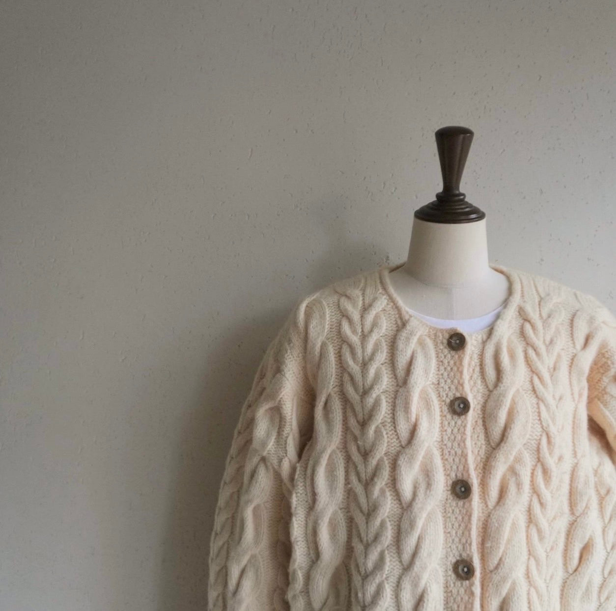 90s Wool Design Knit Cardigan Made in Ireland