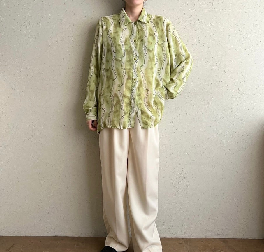 90s EURO Sheer Printed Shirt