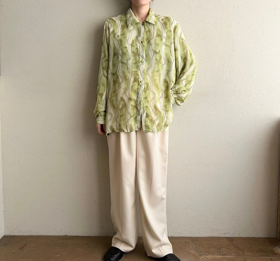 90s EURO Sheer Printed Shirt