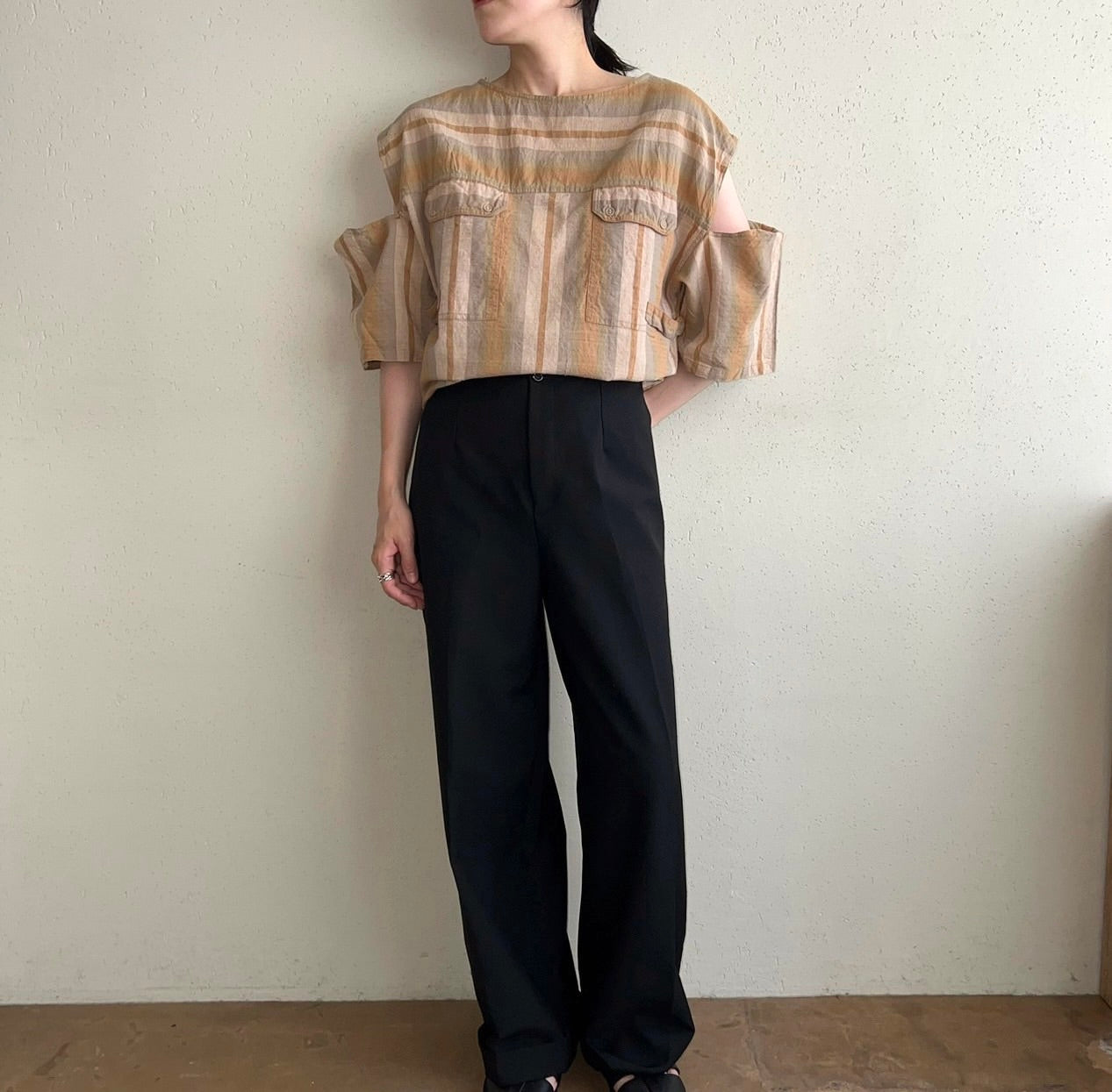 90s EURO Striped Blouse