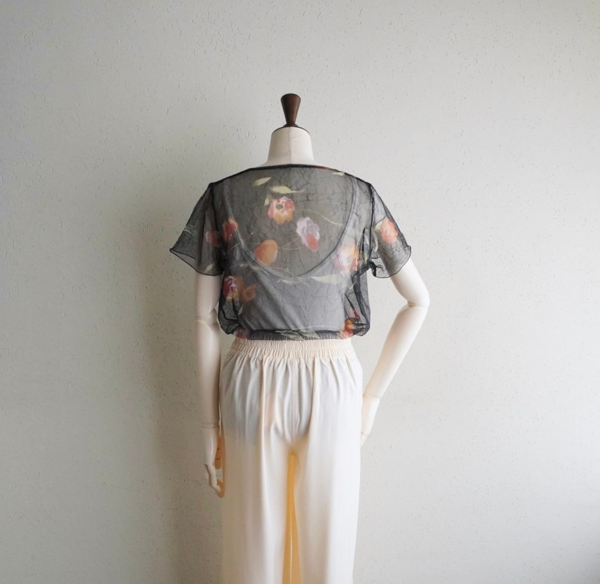 90s Printed Sheer Top