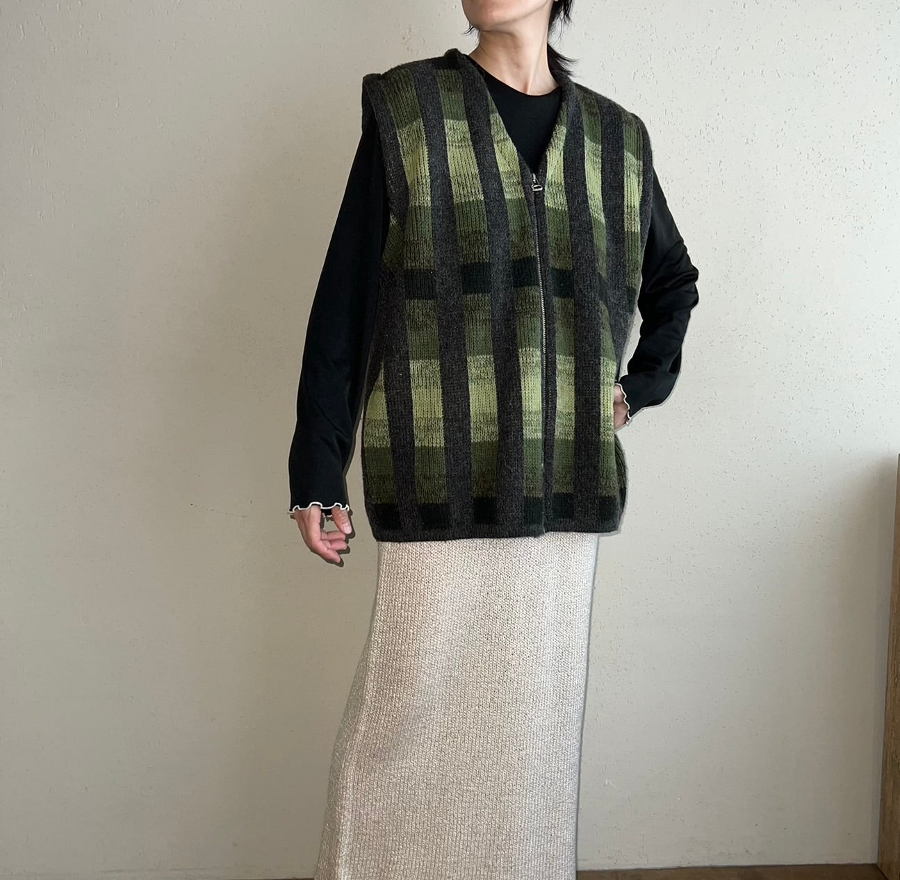90s Zipped Knit Vest Made in Italy