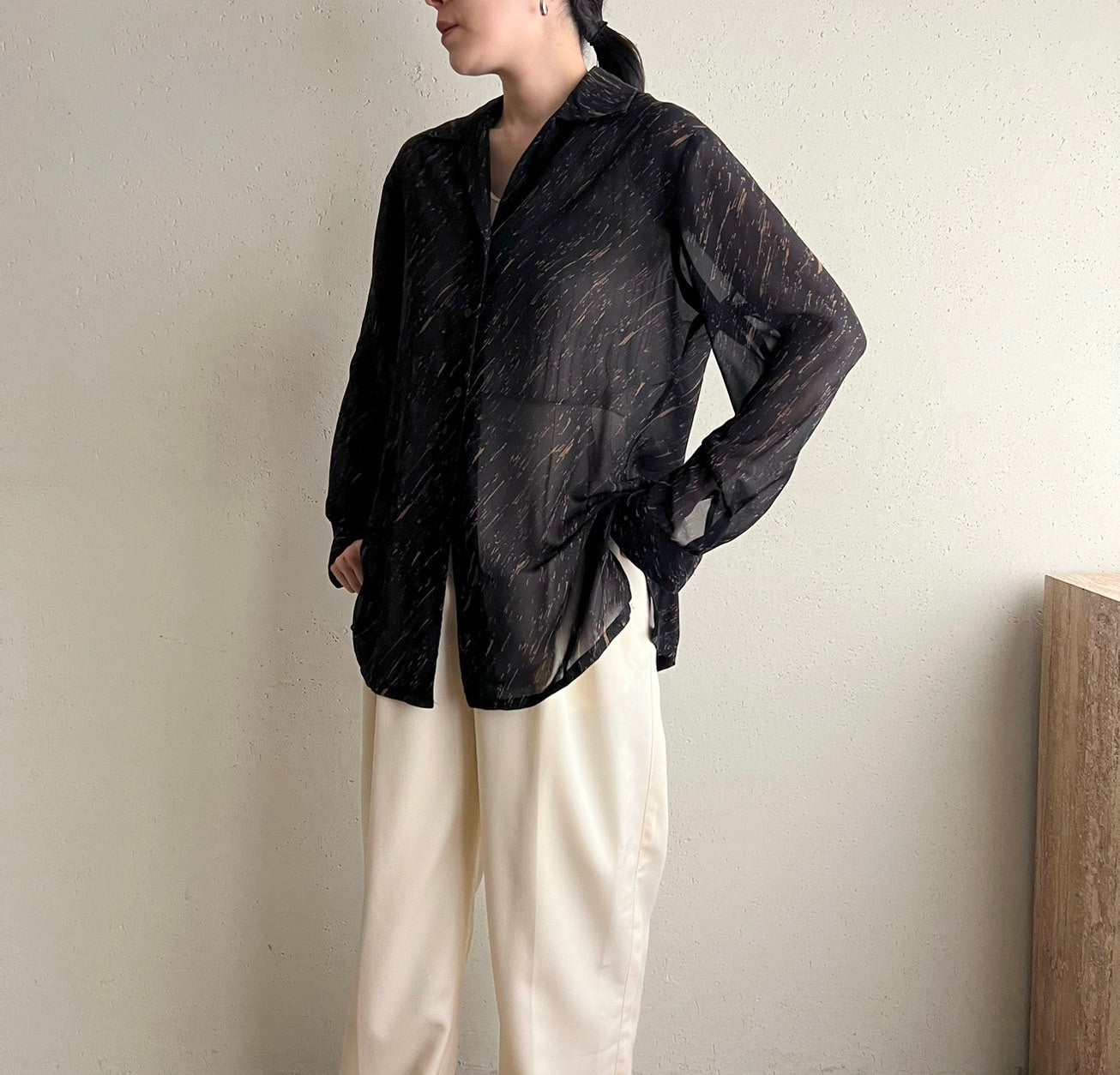 90s Sheer Printed Shirt