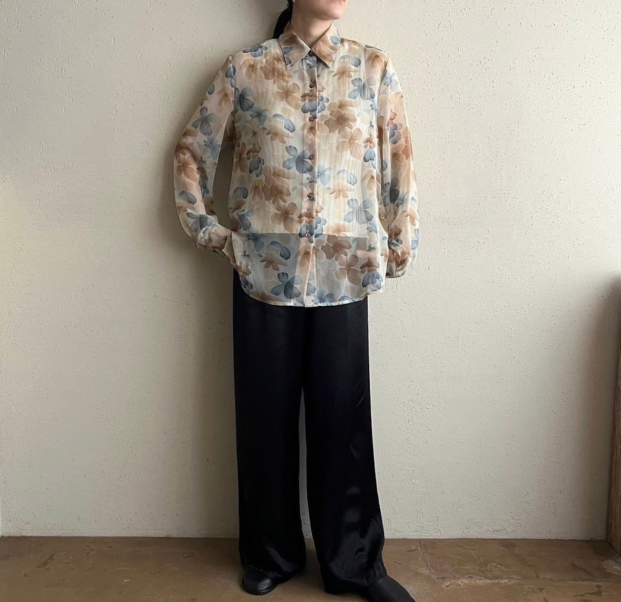 90s Printed Sheer Shirt