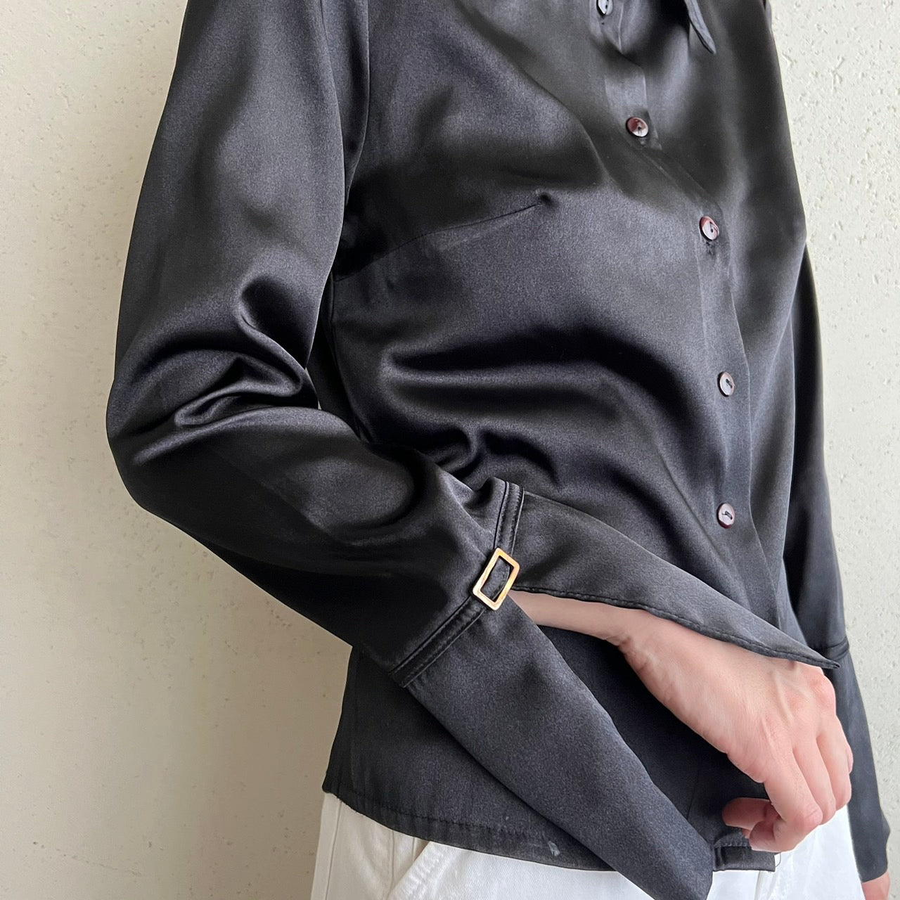 90s Black Pull Over Shirt