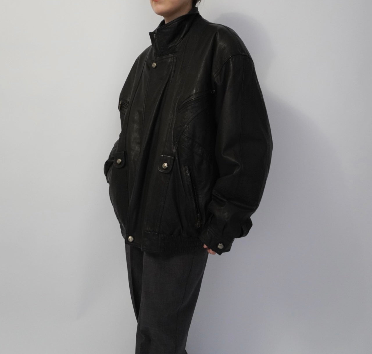 80s Black Leather Jacket
