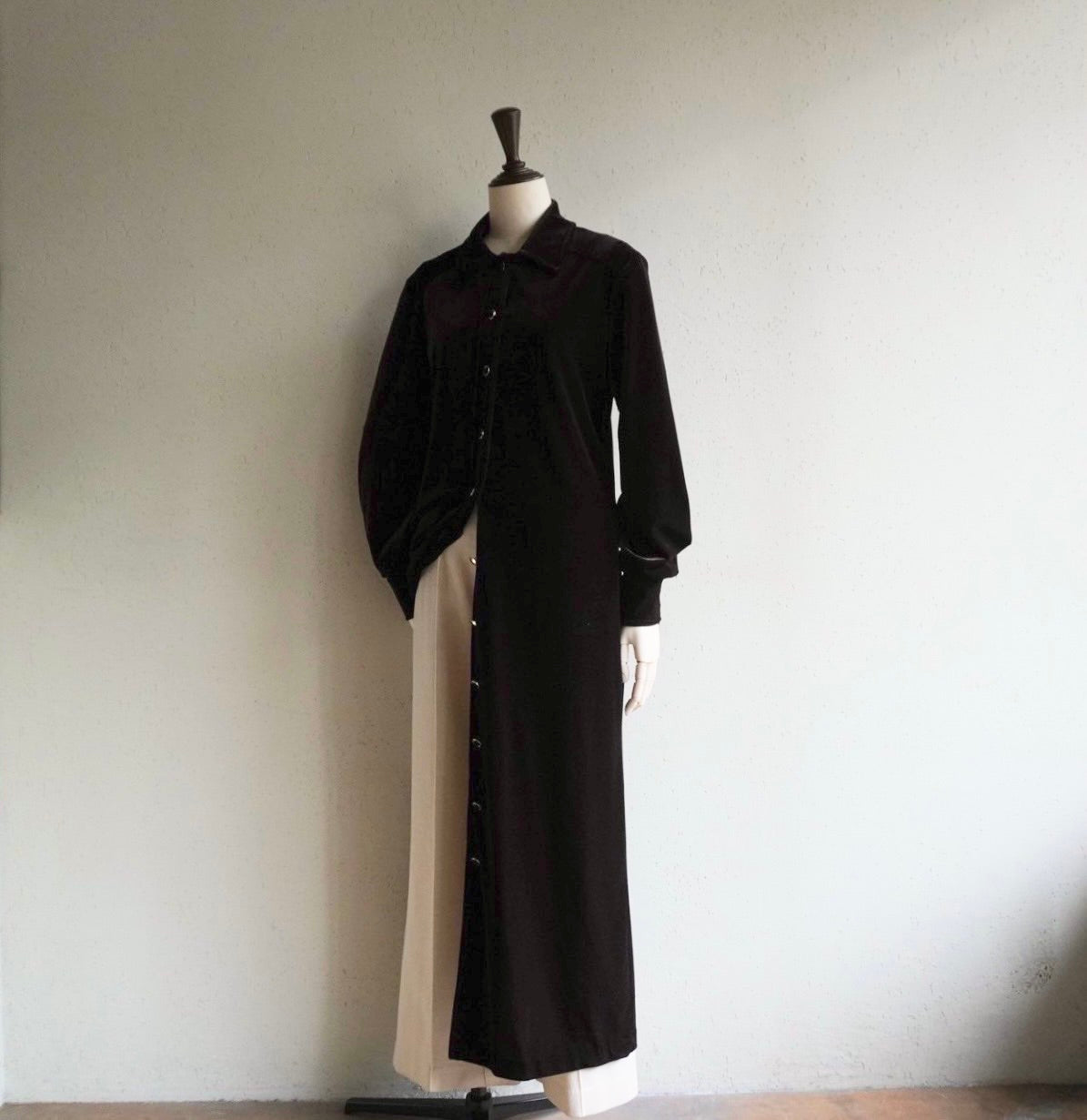 90s Brown Velor Maxi Dress Made in USA
