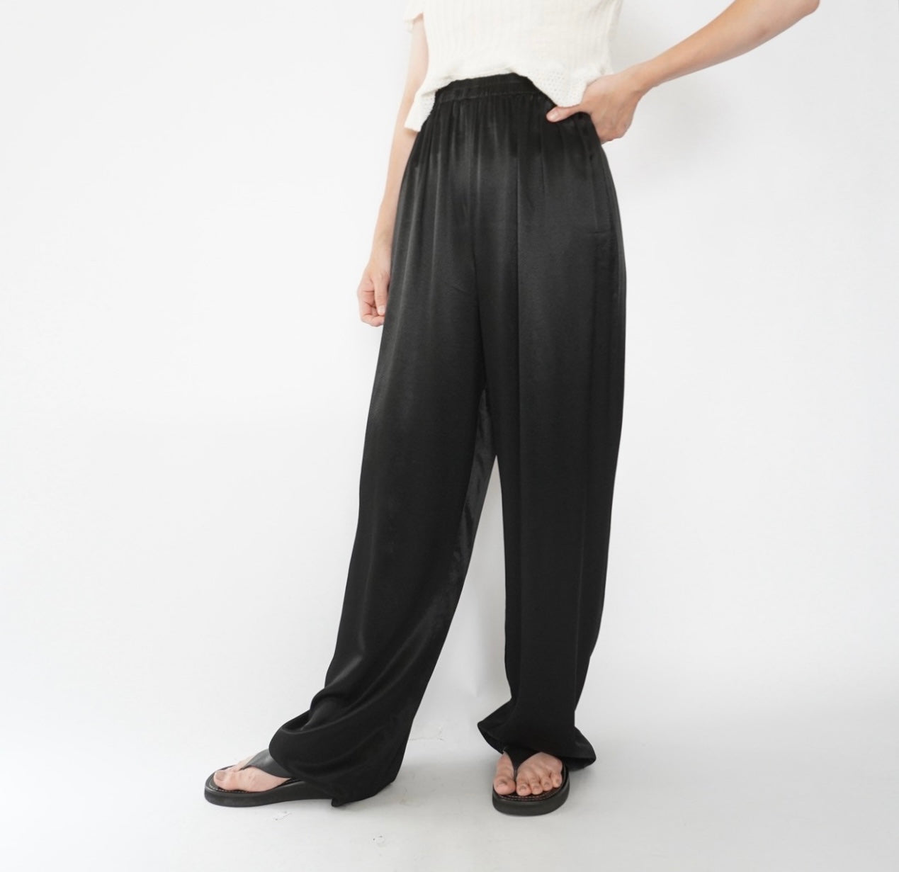 90s Black Shiny Pants