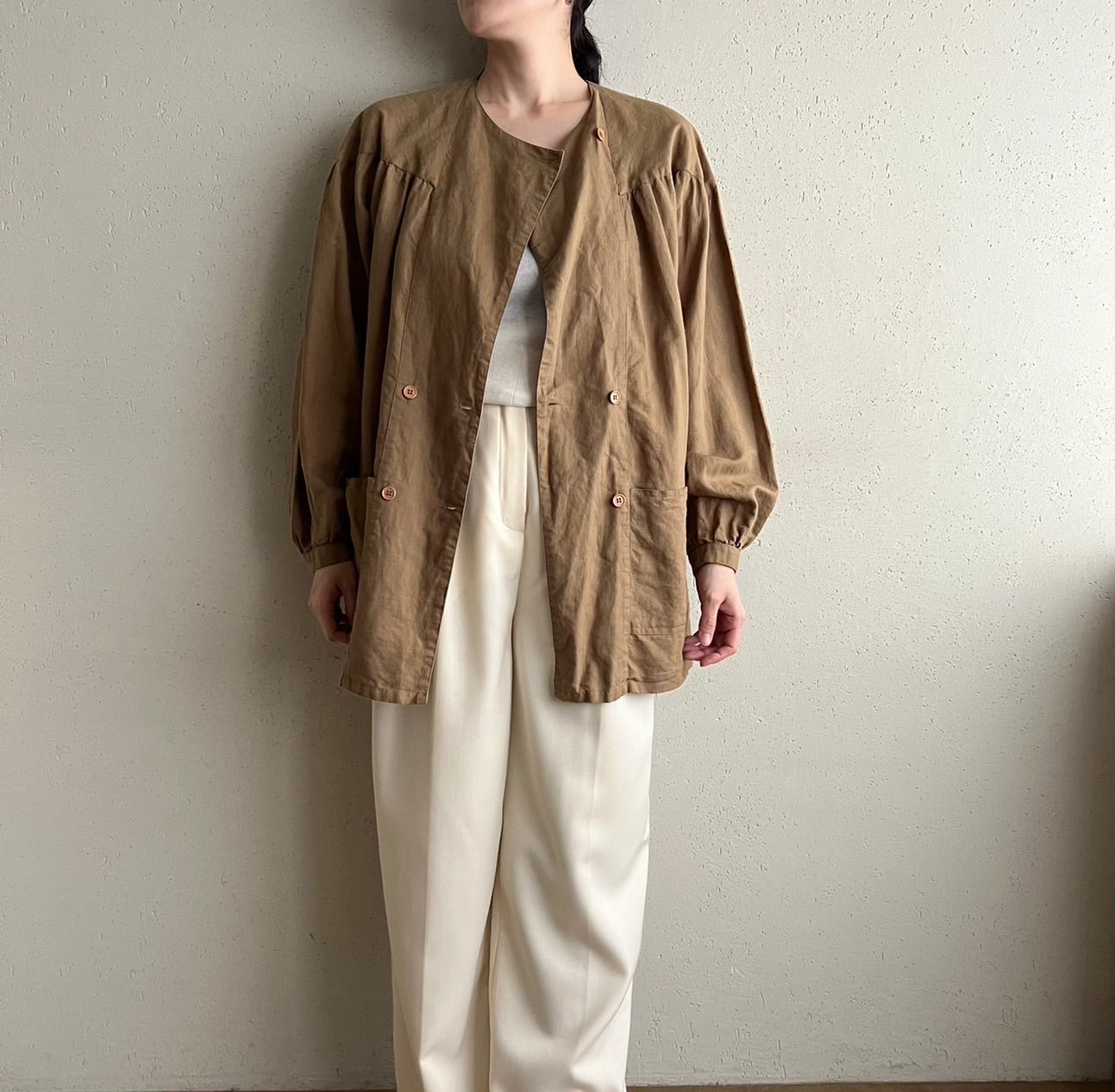 80s Design Blouse,Light Jacket