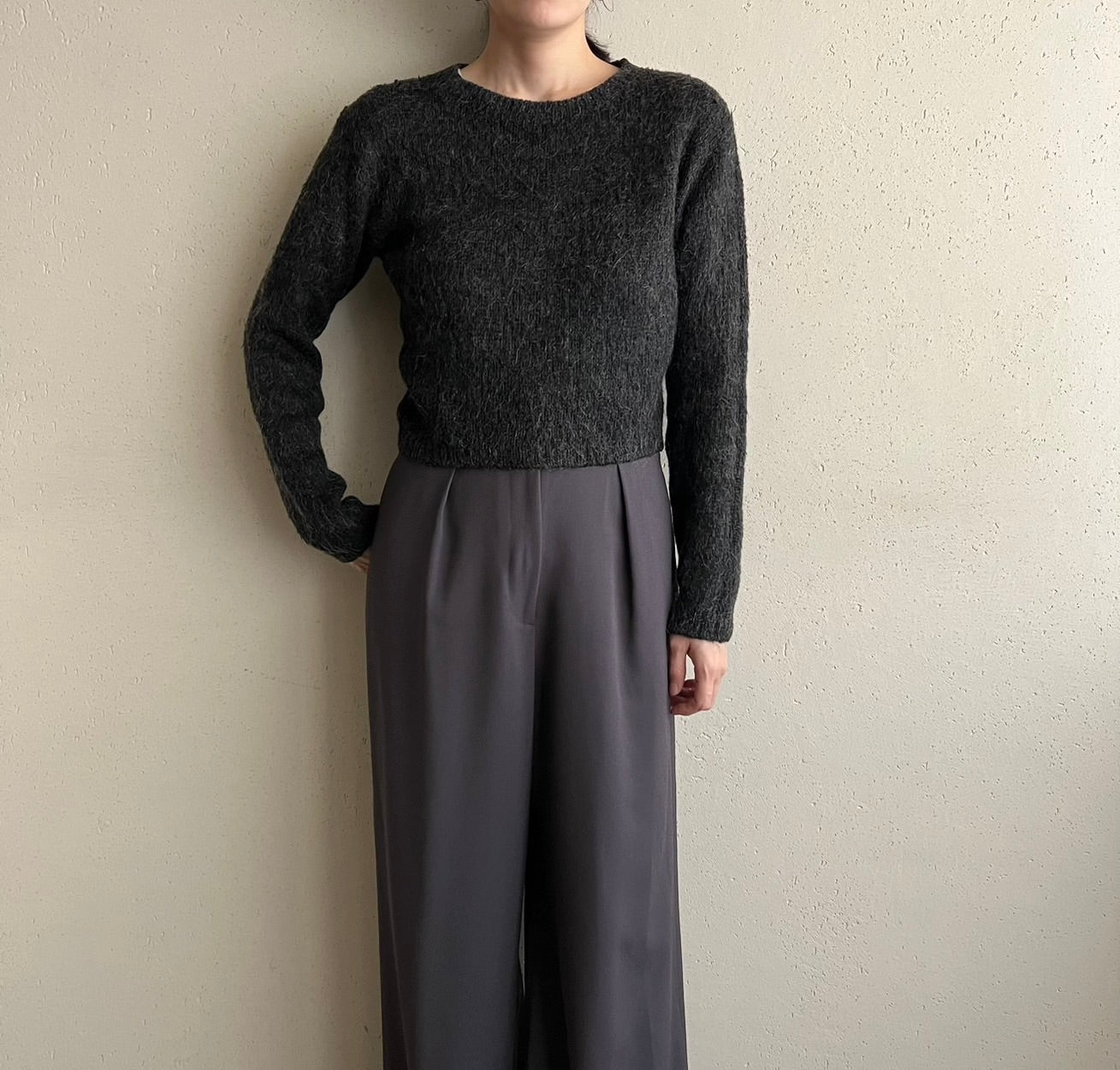 90s Cropped Light Knit Made in USA