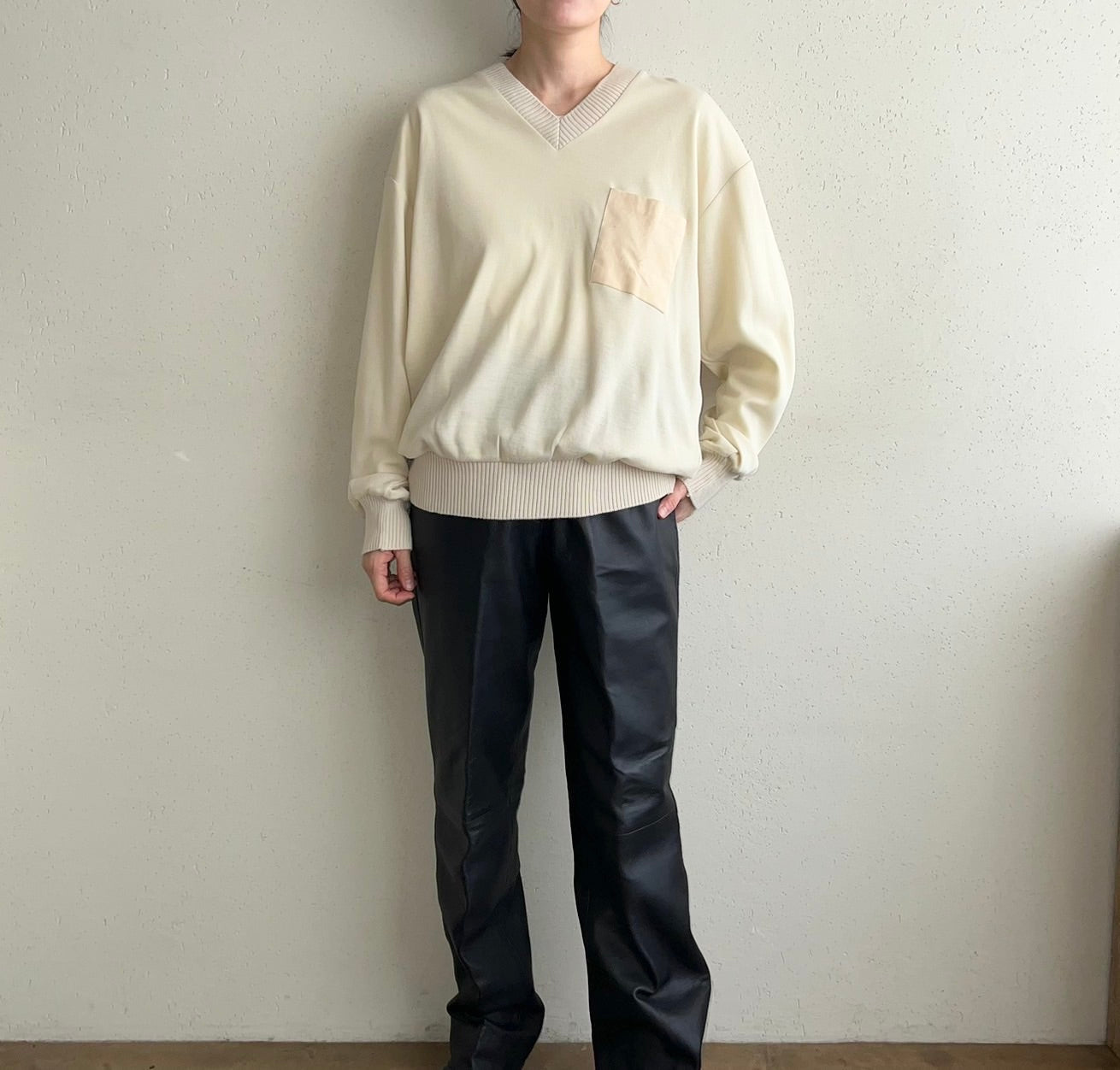 90s V neck Top Made in Italy Dead Stock