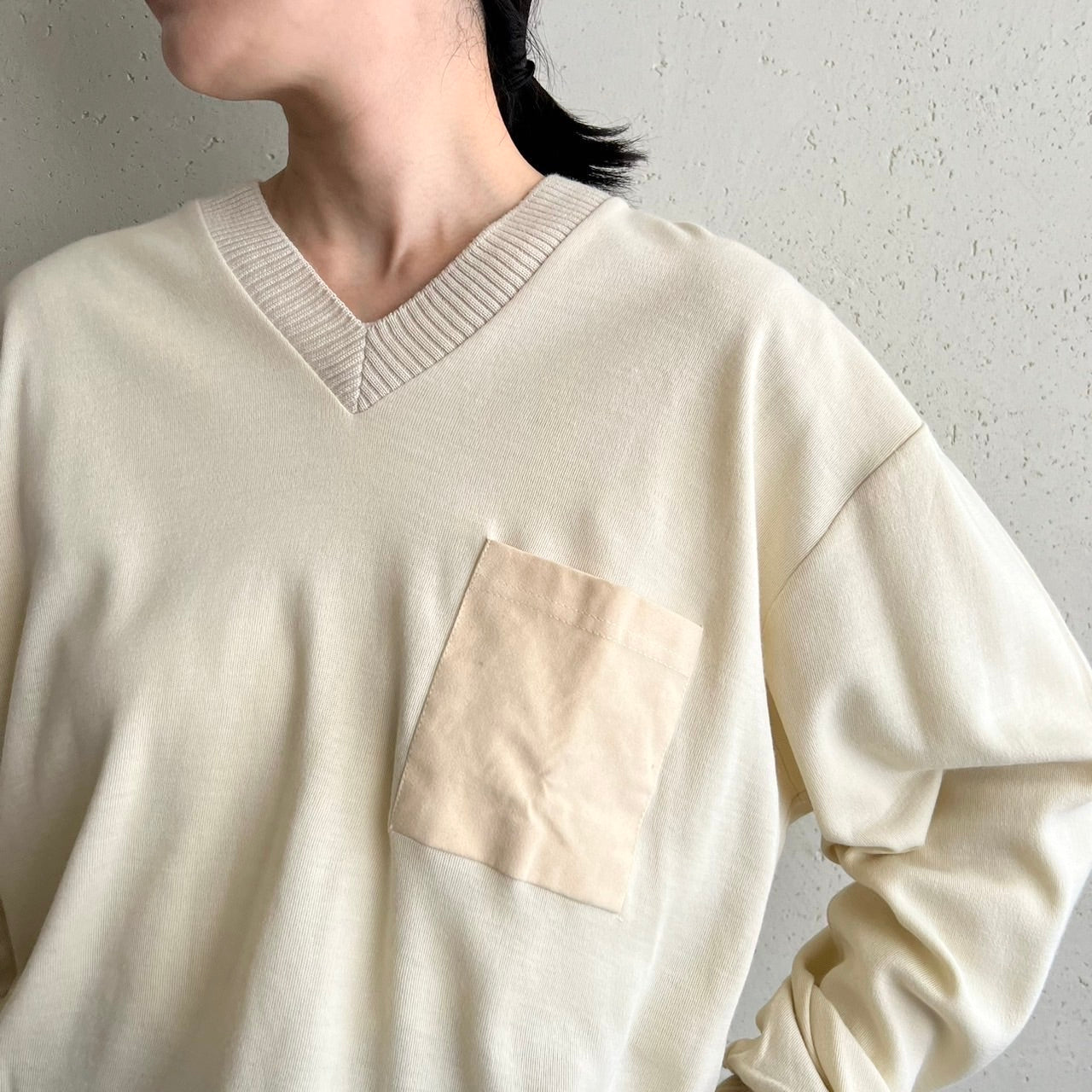 90s V neck Top Made in Italy Dead Stock