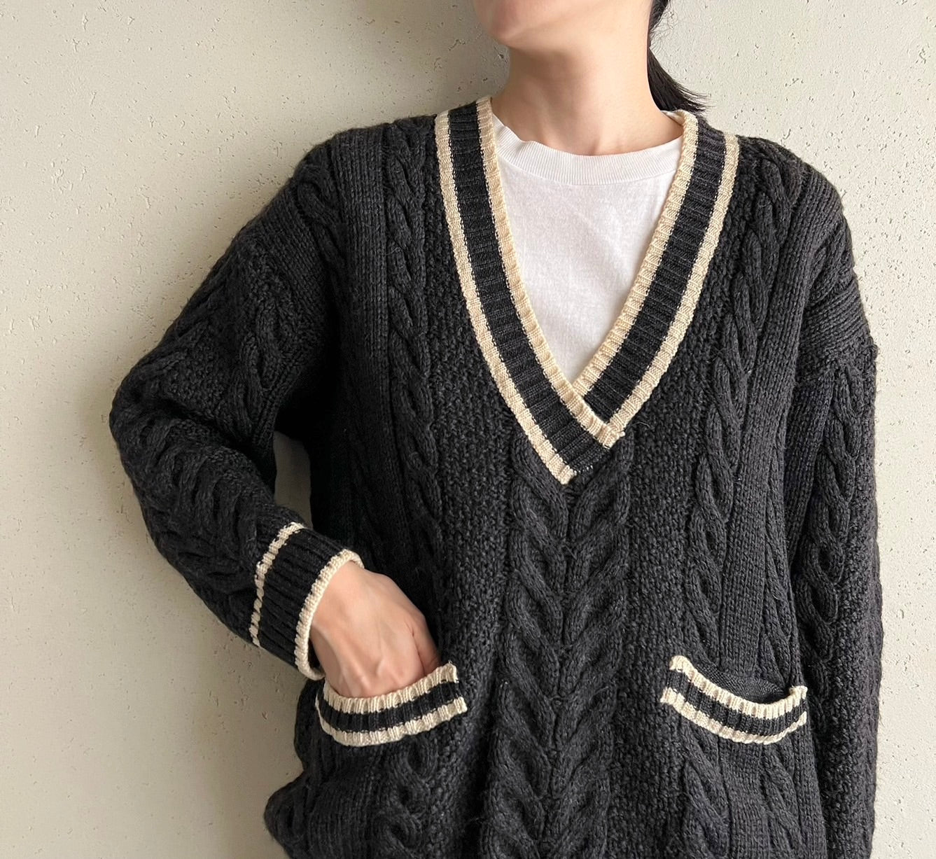90s V Neck Knit Made in Italy