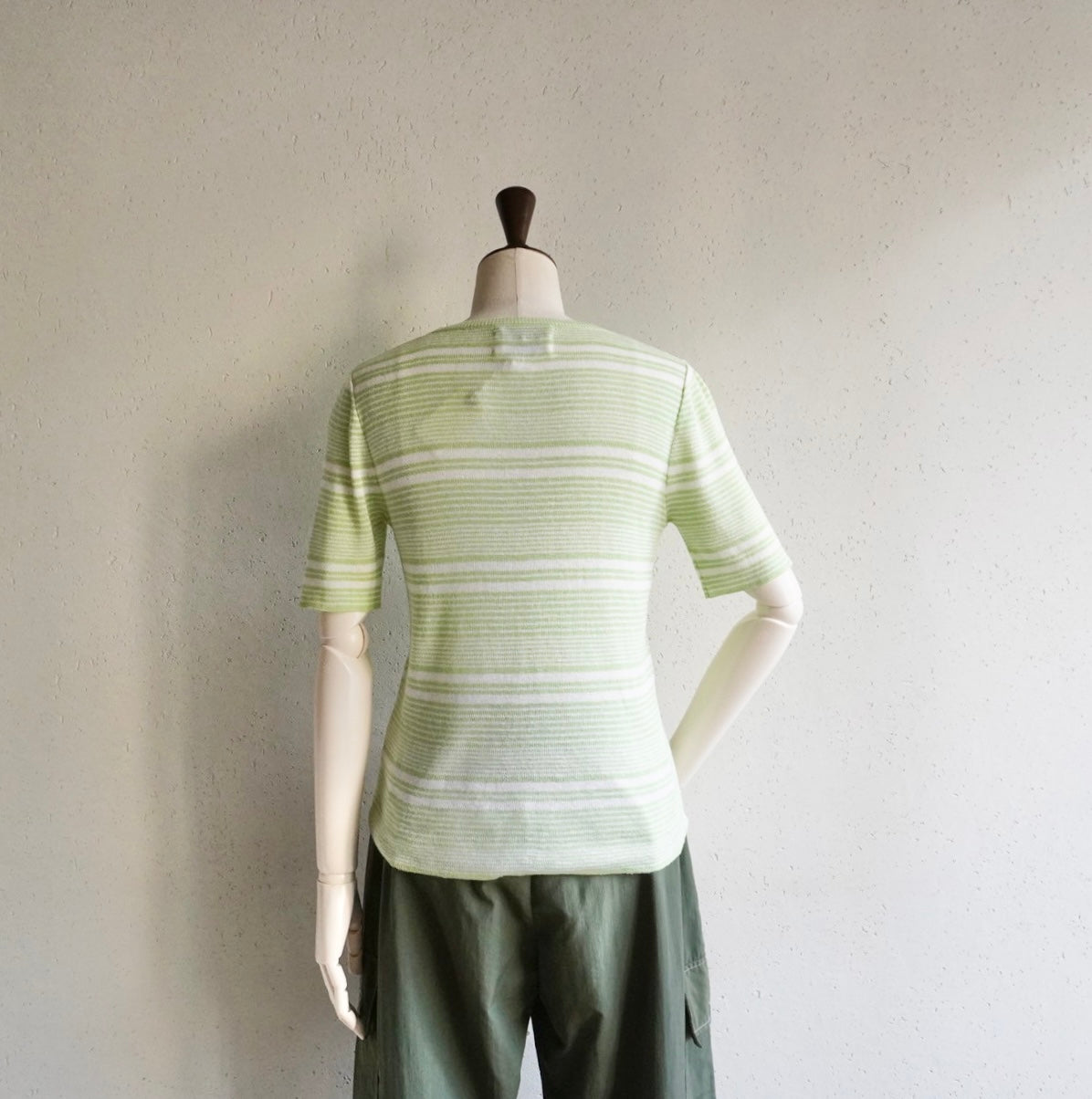 70s Green Striped Top