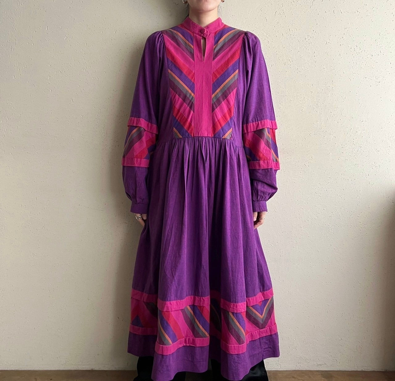 80s "Westfalenstoffe" fabric Dress Made in W.Germany