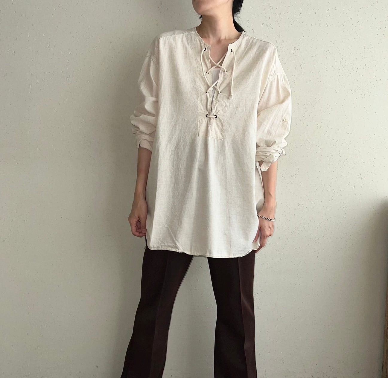 90s Lace Up Top Made in Italy