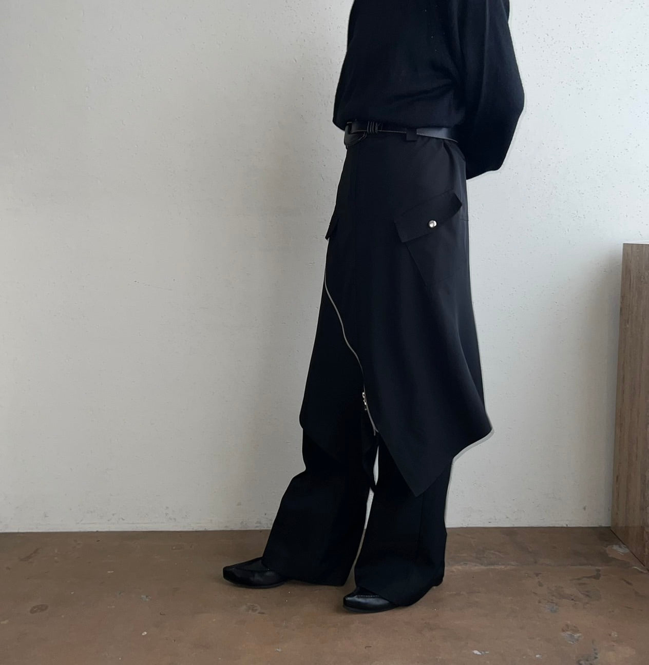 90s Zipped Design Skirt Made in France